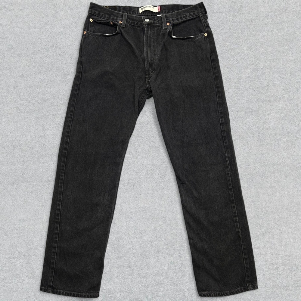 Levis 505 Jeans Men's 38x32 (Fits 36x32) Black Denim Straight Leg Y2K 2006